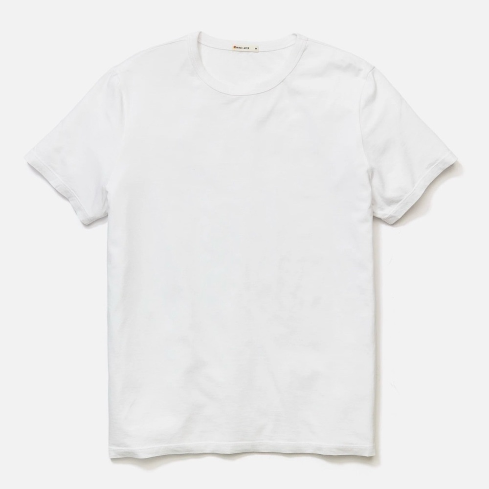 Classic WHITE Men's T-Shirt crew micro modal eco-friendly fabric short sleeve
